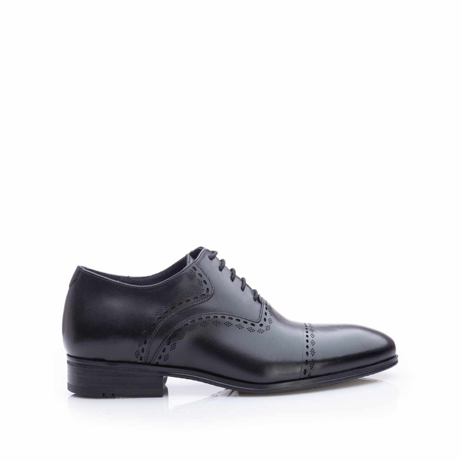 Pantofi eleganti barbati, Oxford din piele naturala, Leofex - 748 Negru box