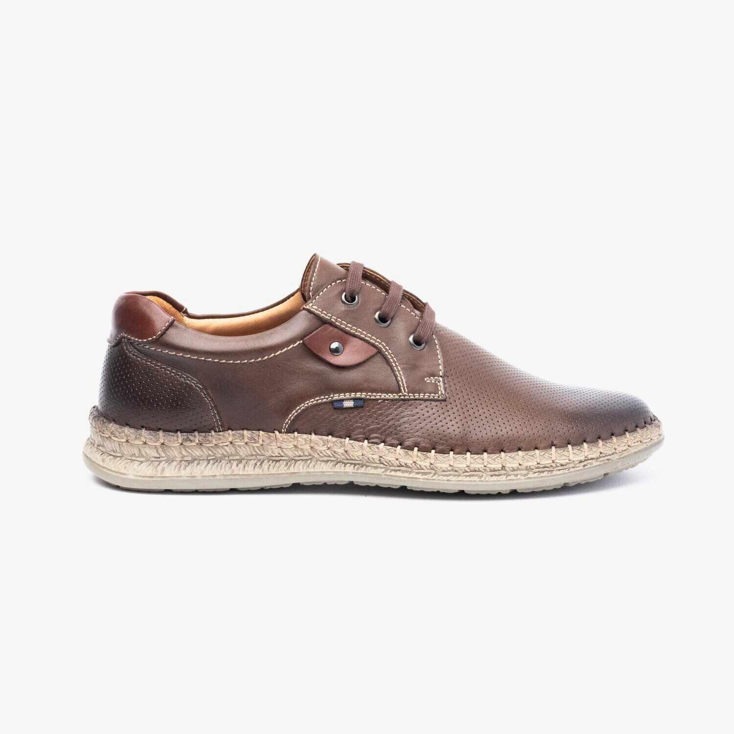 Pantofi casual bărbați din piele naturală, Leofex - 597 Redwood Box