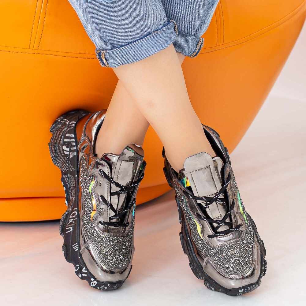 Pantofi Sport Dama cu Platforma NX99 Guncolor | Mei