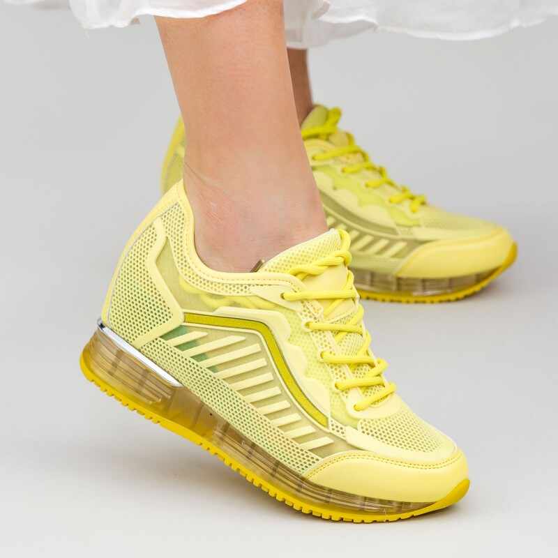Pantofi Sport Dama cu Platforma SZ257 Yellow | Mei
