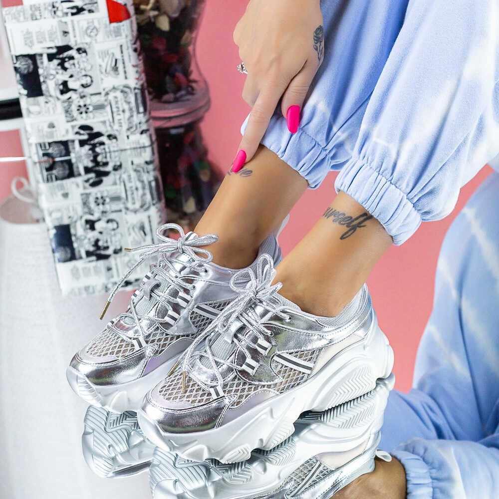 Pantofi Sport Dama SZ313 Argintiu | Mei