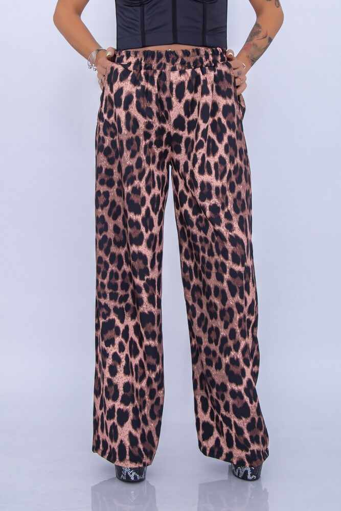 Pantaloni Dama 12261 Leopard Maro | Fashion