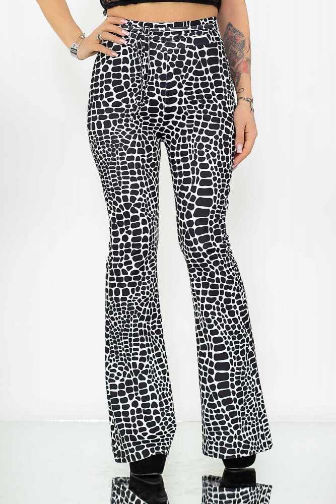 Pantaloni Dama 2614-6 Alb-Negru | Fashion
