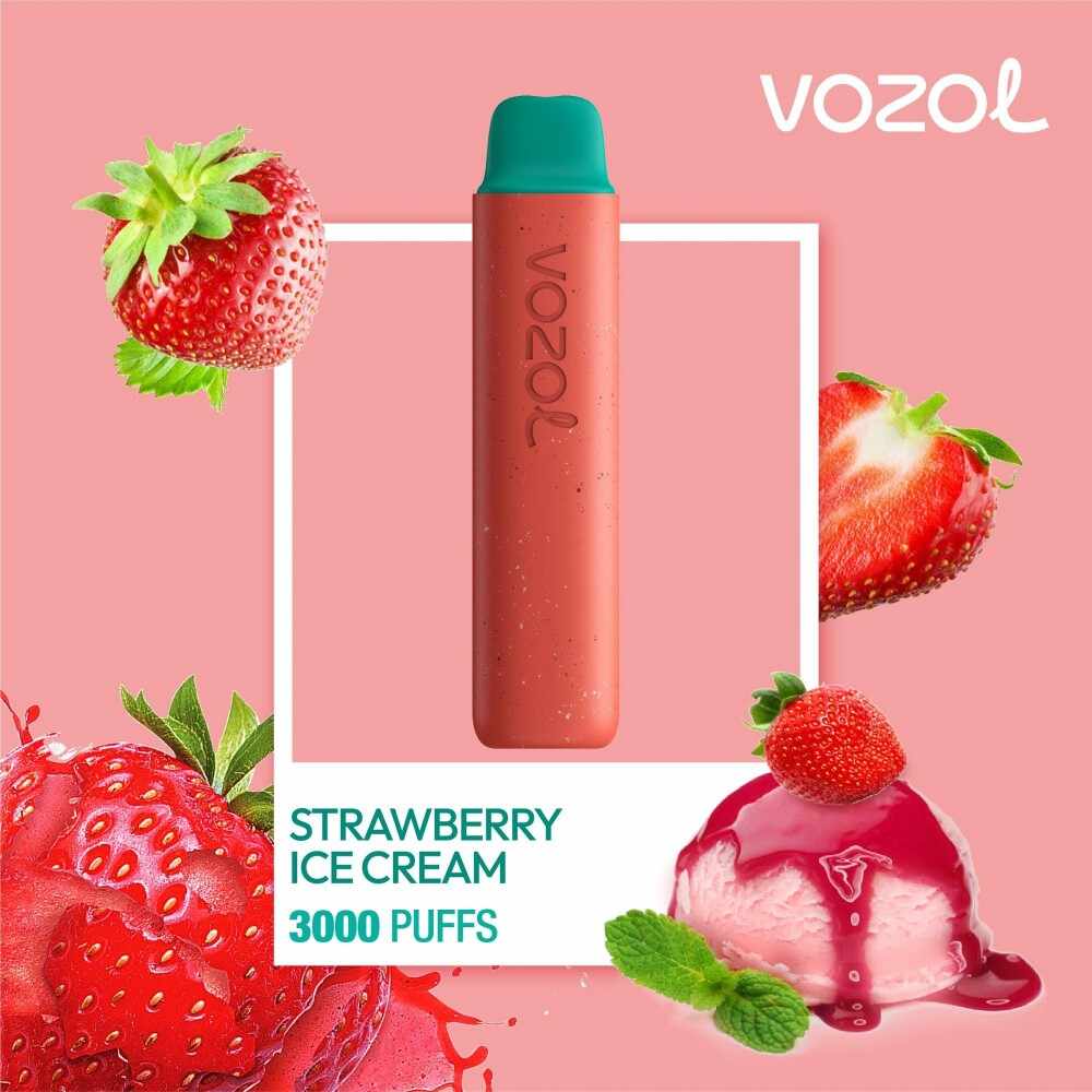 Narghilea electronica de unica folosinta STAR3000 Strawberry Ice Cream Vozol