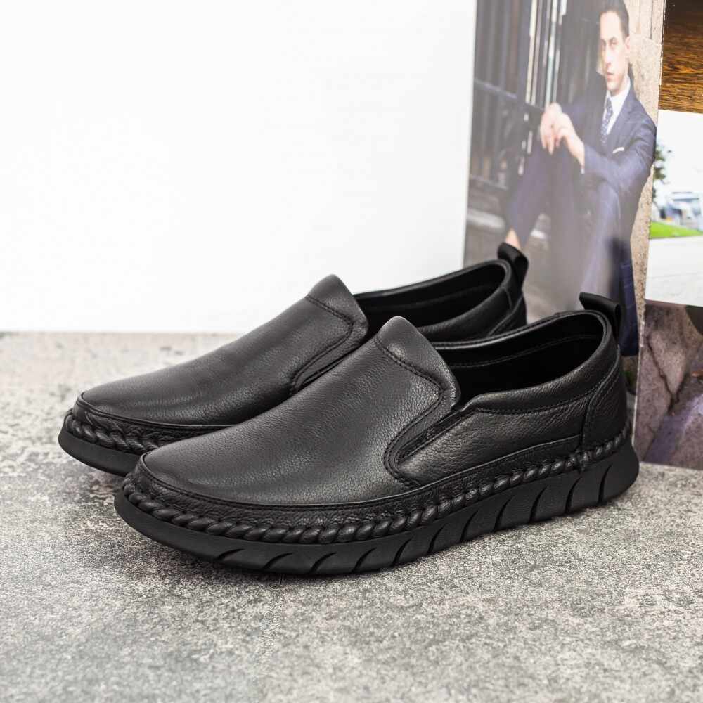 Pantofi Barbati din piele naturala HT8215 Negru | Mels