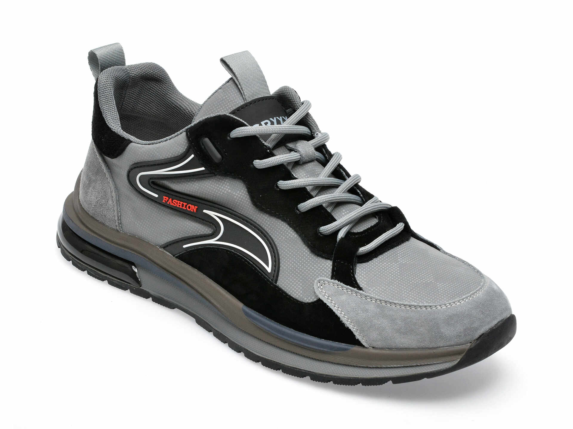 Pantofi sport GRYXX gri, X600026, din material textil si piele intoarsa