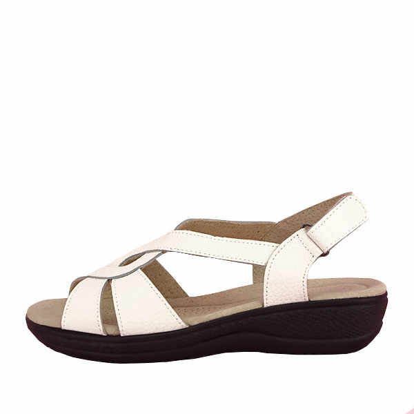 Sandale albe din piele naturala Mabel 127