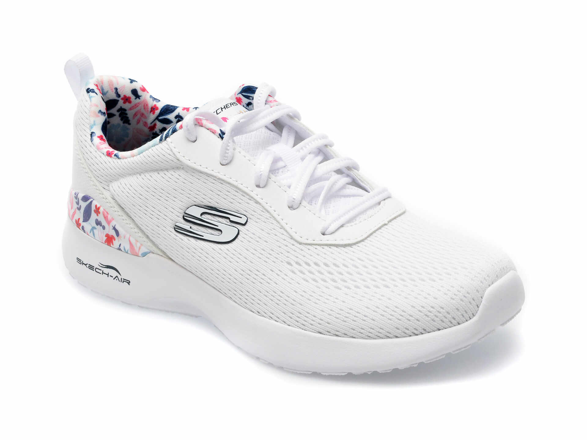 Pantofi SKECHERS albi, SKECH-AIR DYNAMIGHT, din material textil