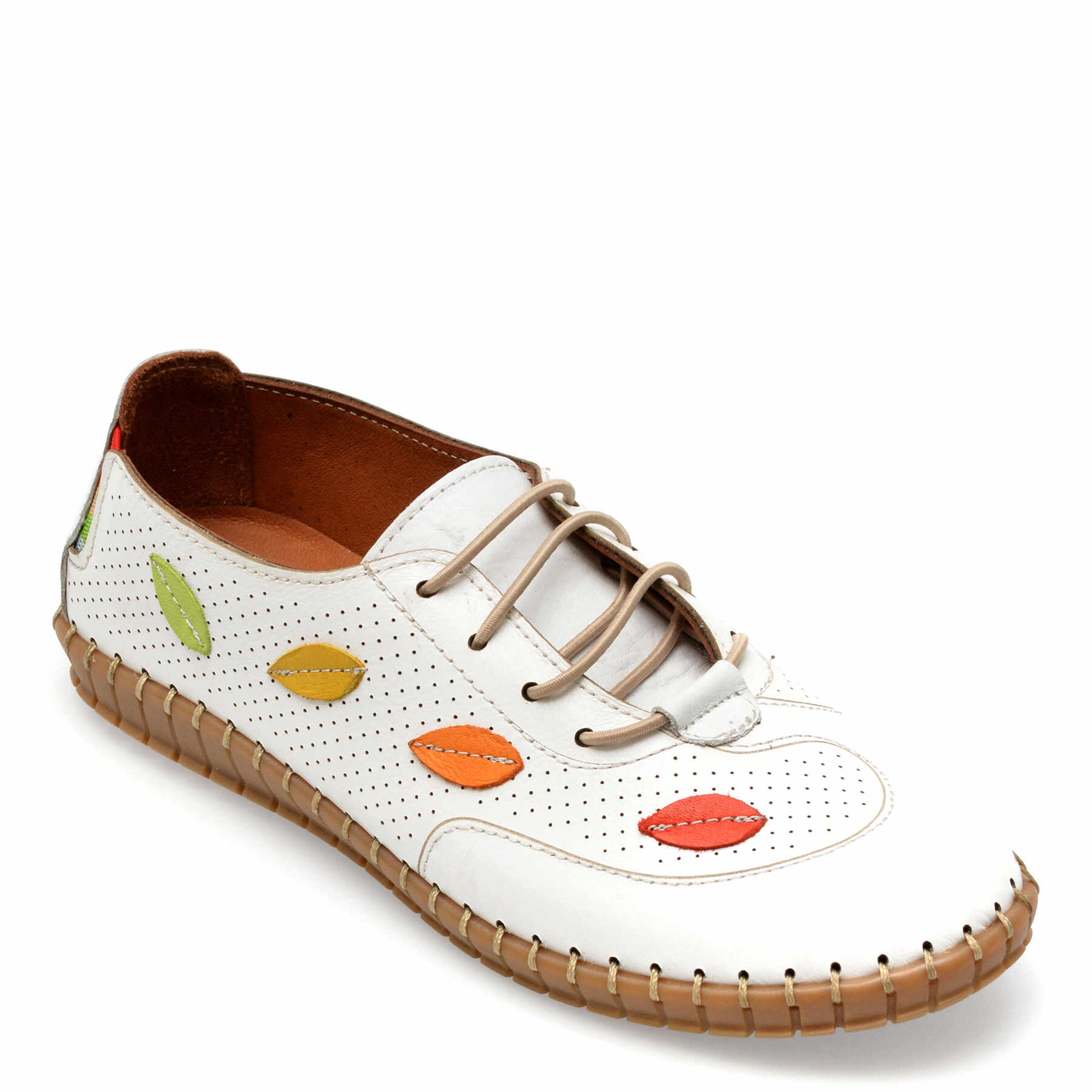 Pantofi FLAVIA PASSINI albi, 7221, din piele naturala