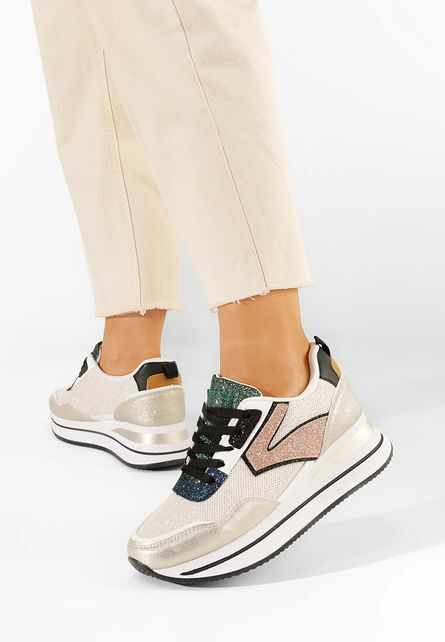 Sneakers cu platformă Tarika aurii