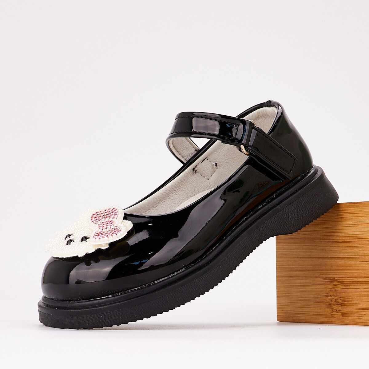Pantofi Fată Negri Cu Arici Sadosara