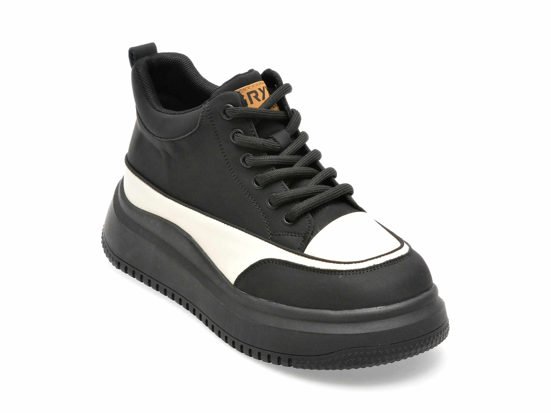 Pantofi GRYXX alb-negru, 6611, din piele naturala