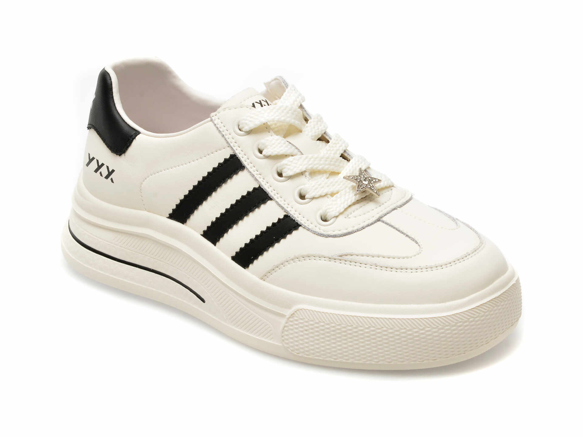 Pantofi GRYXX alb-negru, 876, din piele naturala