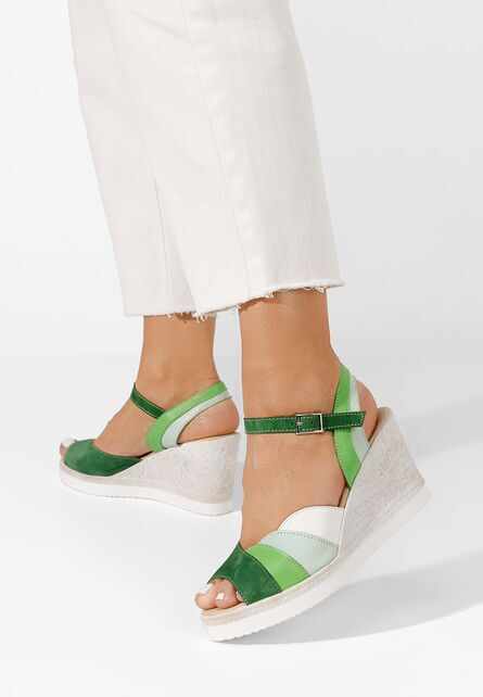 Sandale cu platforma piele Irvina verzi
